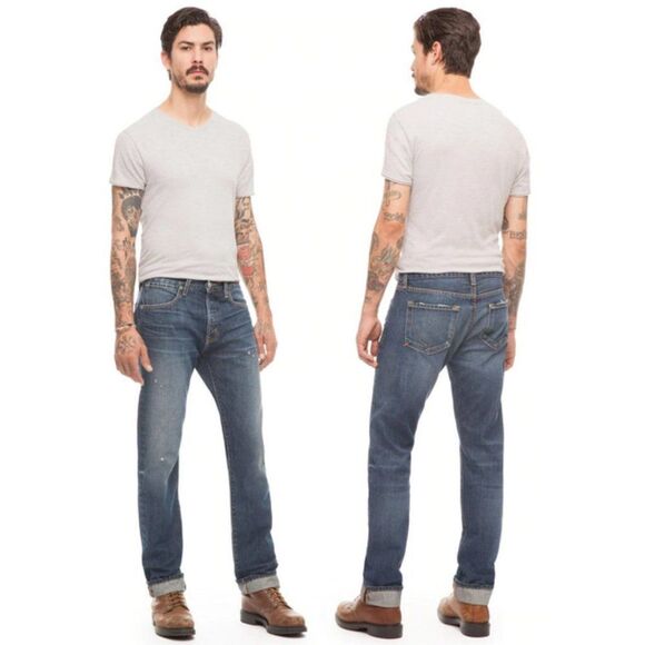 Paper Denim & Cloth Medium Rise Straight Leg Jeans - Picture 1 of 12